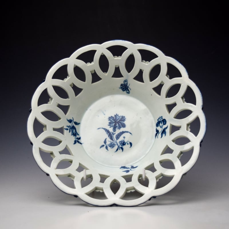 Worcester Gillyflower Pattern Basket c1770-80