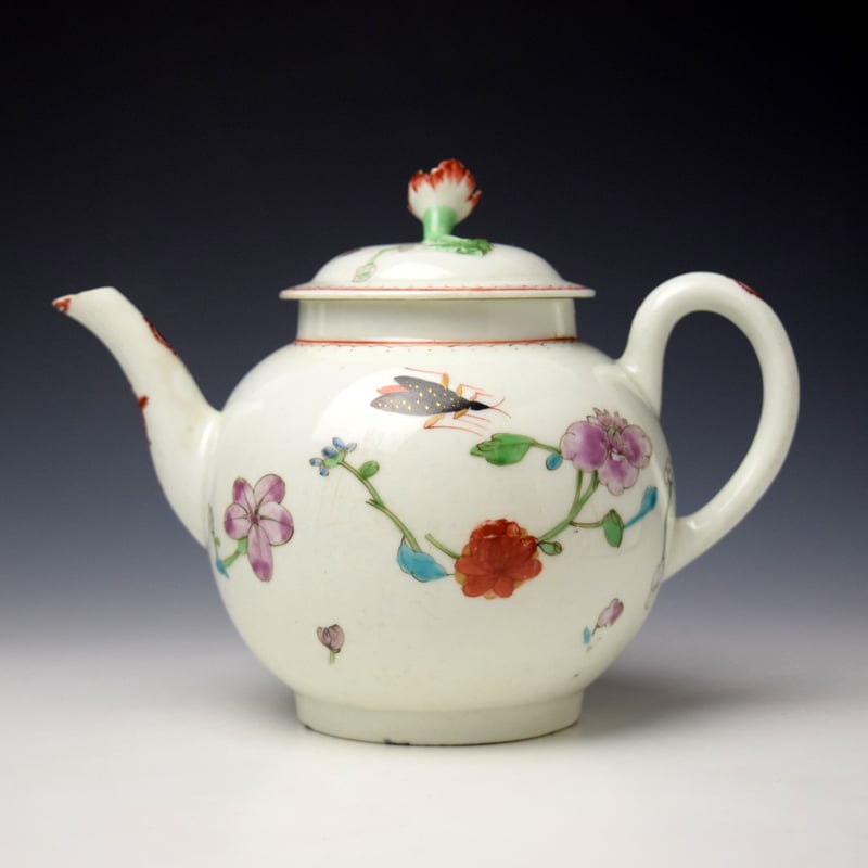Harvest Bug Pattern Teapot and Cover c1770