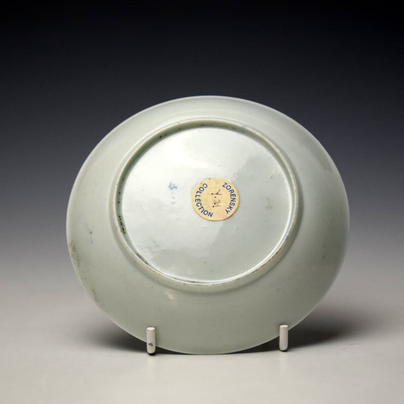 Worcester Heron on a Floral Spray Pattern Saucer c1758 (2)