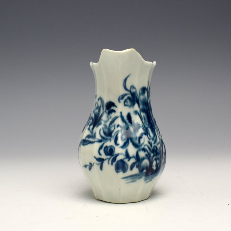 Worcester Hollow Rock Lilly Fluted Cream Jug c1760 (4)