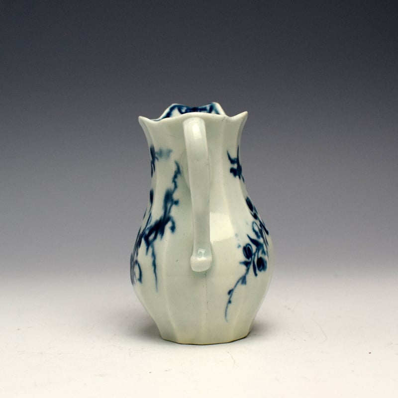 Worcester Hollow Rock Lilly Fluted Cream Jug c1760 (5)