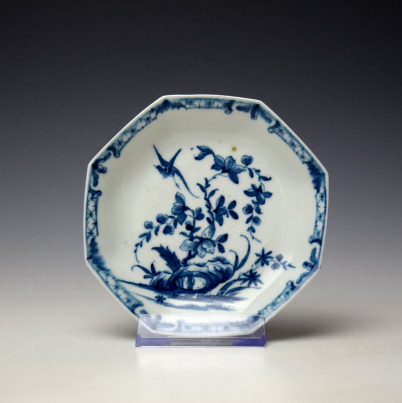Very Rare Hollow Rock Lily Pattern Octagonal Saucer c1760-65