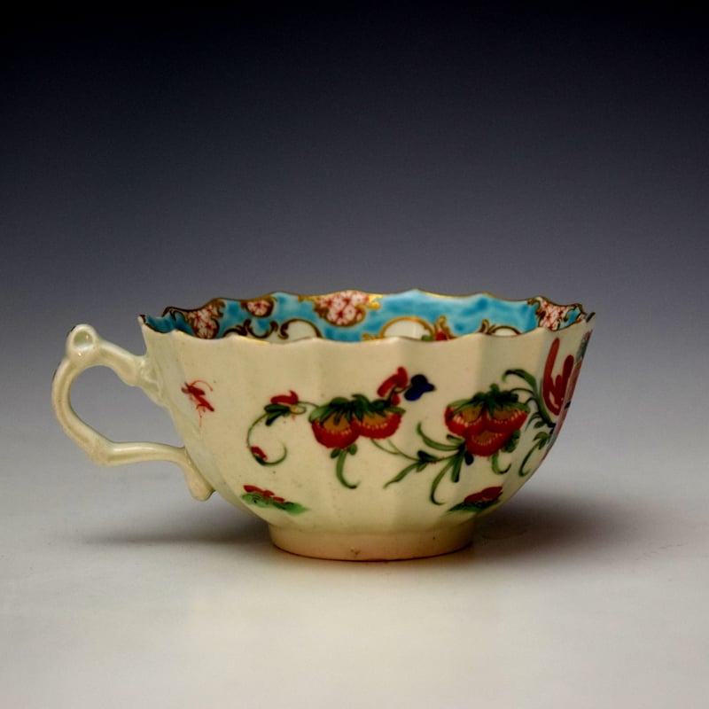 Worcester Jabberwocky Pattern Teacup and saucer c1765-70 (4)