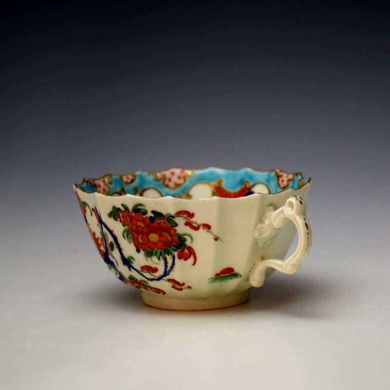 Worcester Jabberwocky Pattern Teacup and saucer c1765-70 (6)