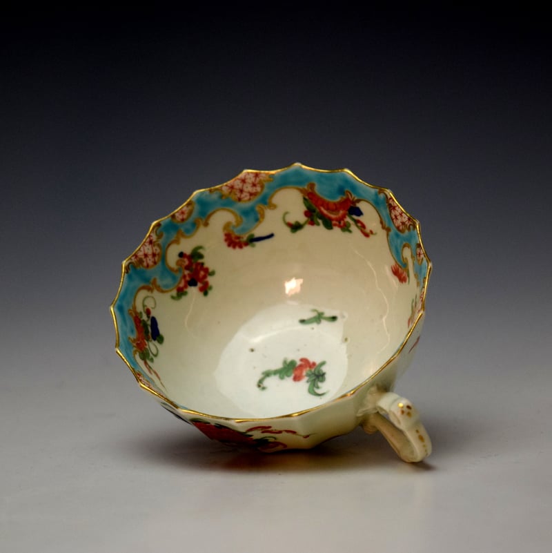 Worcester Jabberwocky Pattern Teacup and saucer c1765-70 (7)