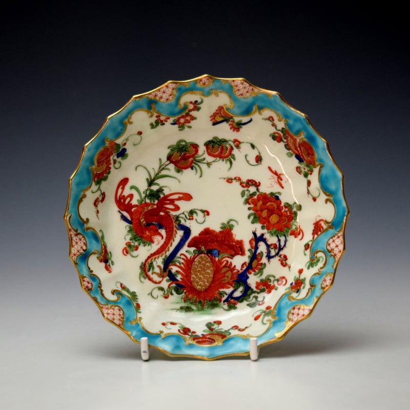 Worcester Jabberwocky Pattern Teacup and saucer c1765-70 (9)