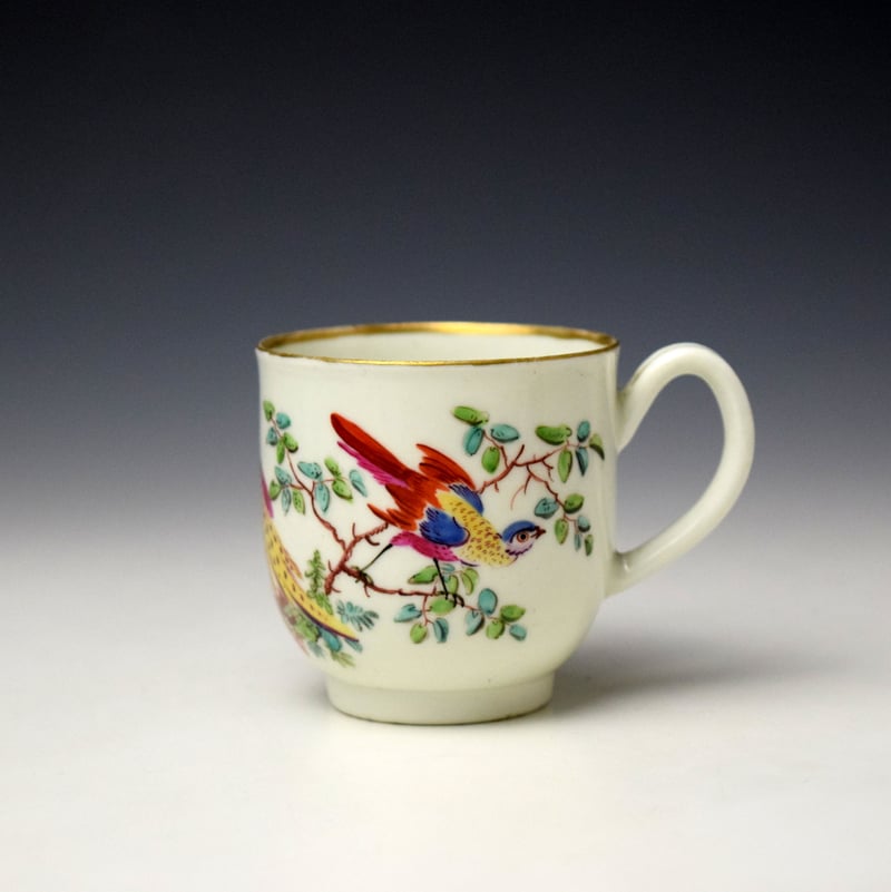 Worcester James Giles Decorated Fancy Bird Pattern Coffee Cup c1765 (1)