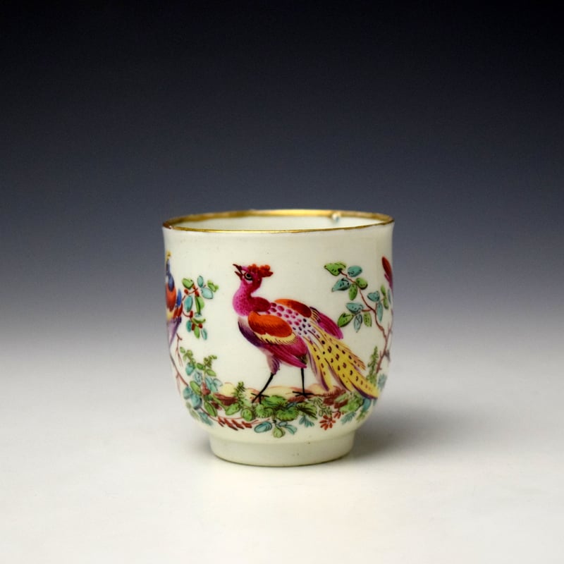 Worcester James Giles Decorated Fancy Bird Pattern Coffee Cup c1765 (3)