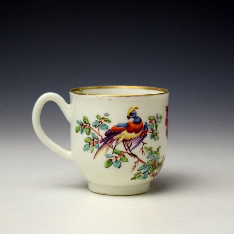 Worcester James Giles Decorated Fancy Bird Pattern Coffee Cup c1765 (4)