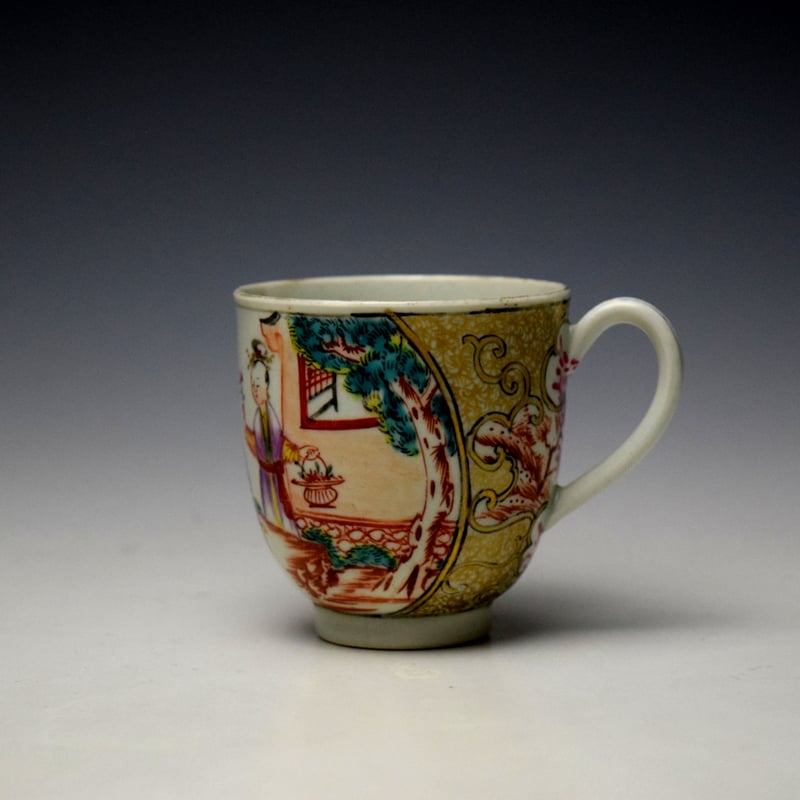 Rare James Giles Decorated Mandarin Pattern Large Coffee or Chocolate Cup c1768-72