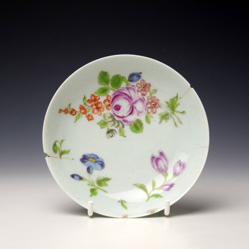 James Rogers Decorated Floral Pattern Saucer c1757-62