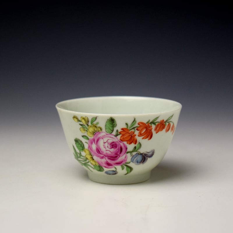 James Rodgers Decorated Rose and Floral Sprays Pattern Teabowl c1758