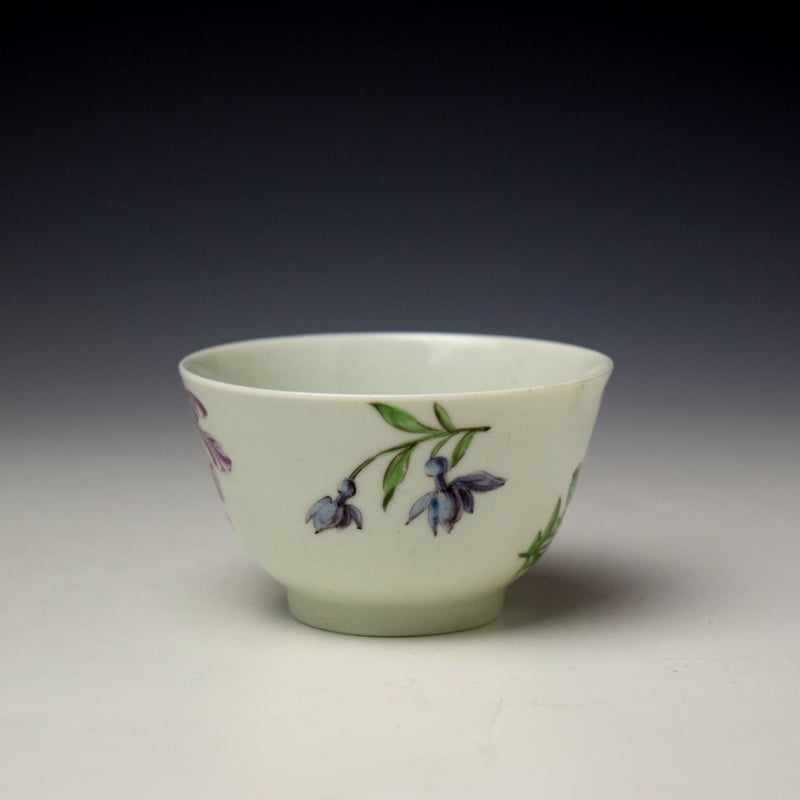 Worcester James Rodgers Decorated Rose and Floral Sprays Pattern Teabowl c1758 (2)