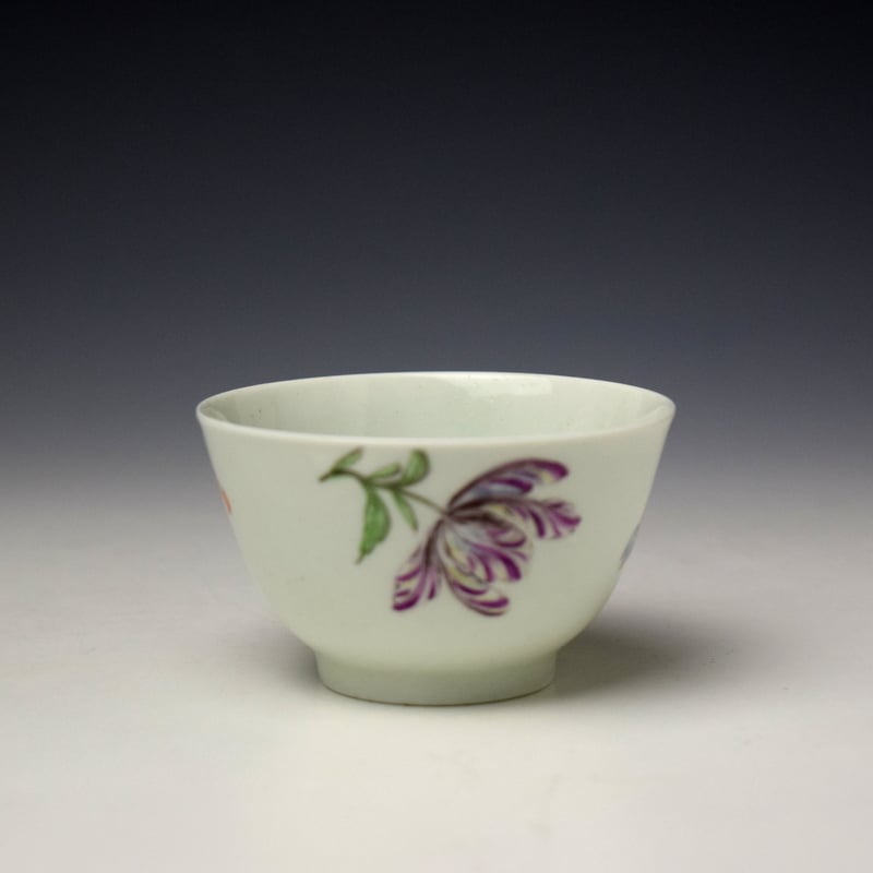 Worcester James Rodgers Decorated Rose and Floral Sprays Pattern Teabowl c1758 (3)