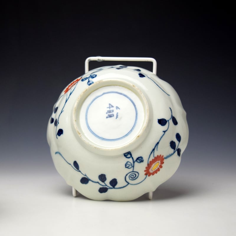 Worcester Japan Fan Pattern Chocolate Cup and Stand c1770-75 (9)