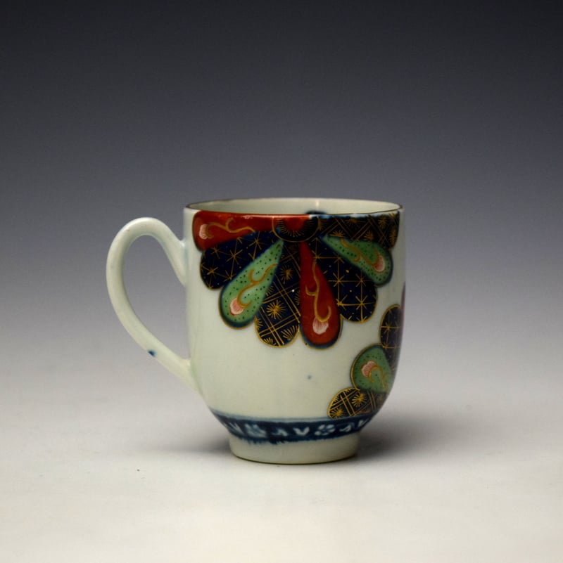 Worcester Japan Fan Pattern Coffee Cup c1768-72 (3)