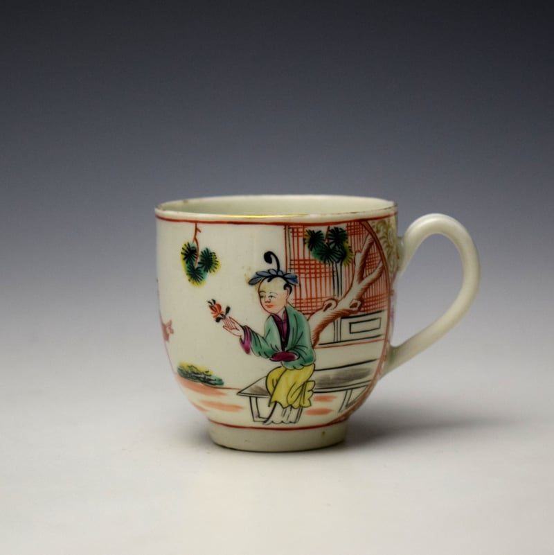 Lady Holding a Flower Mandarin Pattern Coffee Cup c1765-70