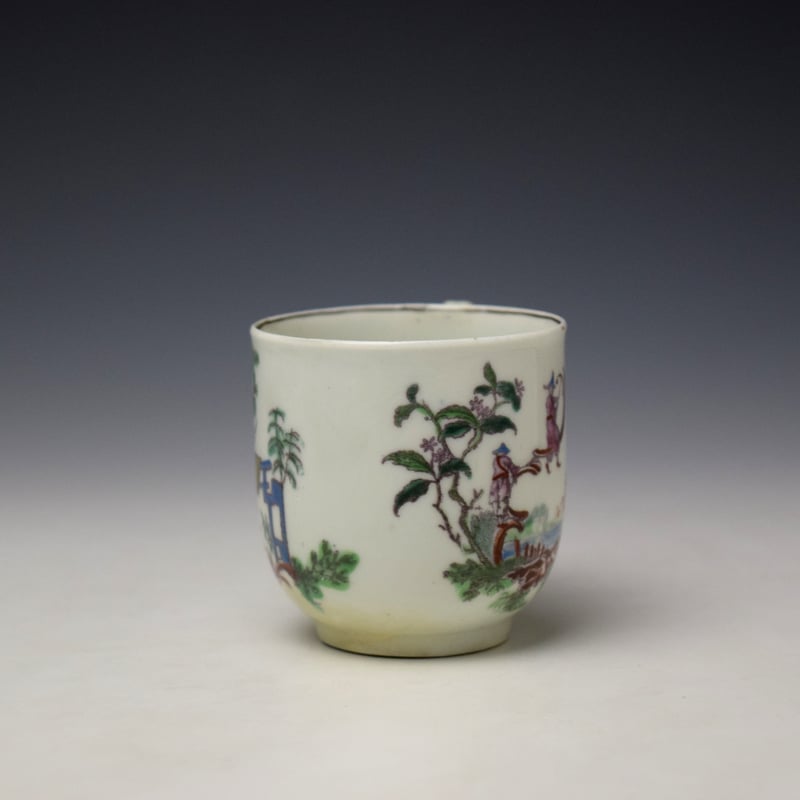 Worcester Les Garçons Chinois Pattern Coffee Cup c1760 (2)