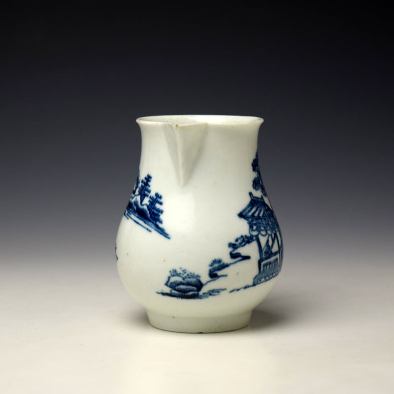 Worcester Man in a Pavilion Pattern Sparrow Beak Jug c1760-62 (2)
