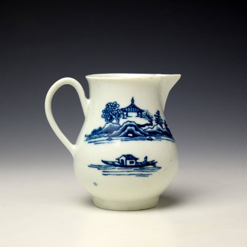 Worcester Man in a Pavilion Pattern Sparrow Beak Jug c1760-62 (3)