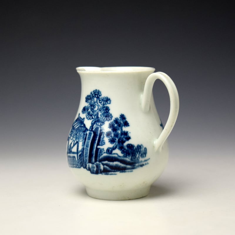Worcester Man in a Pavilion Pattern Sparrow Beak Jug c1760-62 (5)