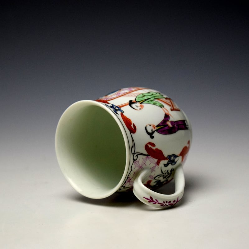 Worcester Mandarin Nosy Neighbour Pattern Small Bell Shaped Mug c1765-70 (10)