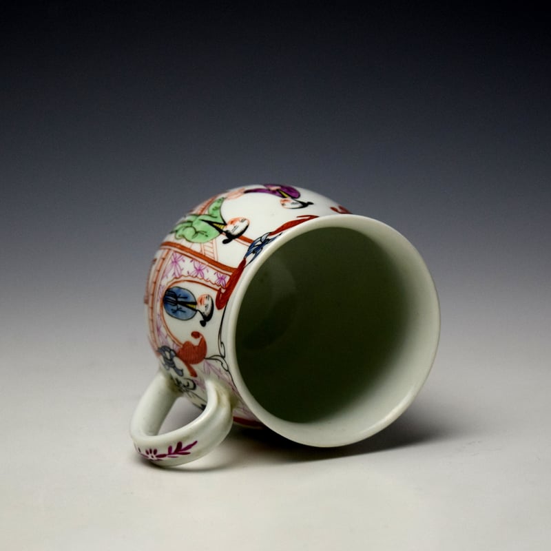 Worcester Mandarin Nosy Neighbour Pattern Small Bell Shaped Mug c1765-70 (8)