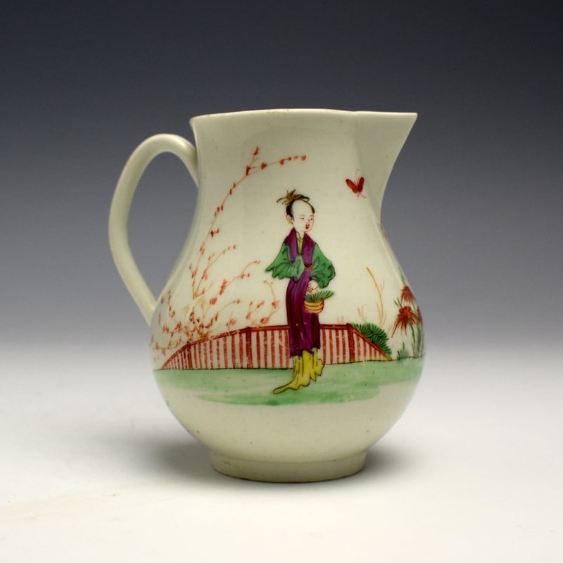 Worcester Mandarin Pattern Sparrow Beak Cream Jug c1765 (2)