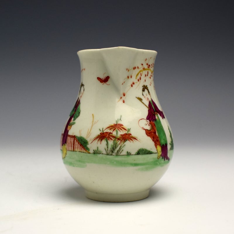 Worcester Mandarin Pattern Sparrow Beak Cream Jug c1765 (3)