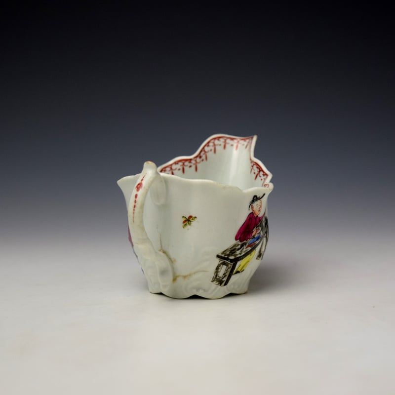 Worcester Mandarin Tall Table Pattern Low Chelsea Ewer c1770-75 (5)