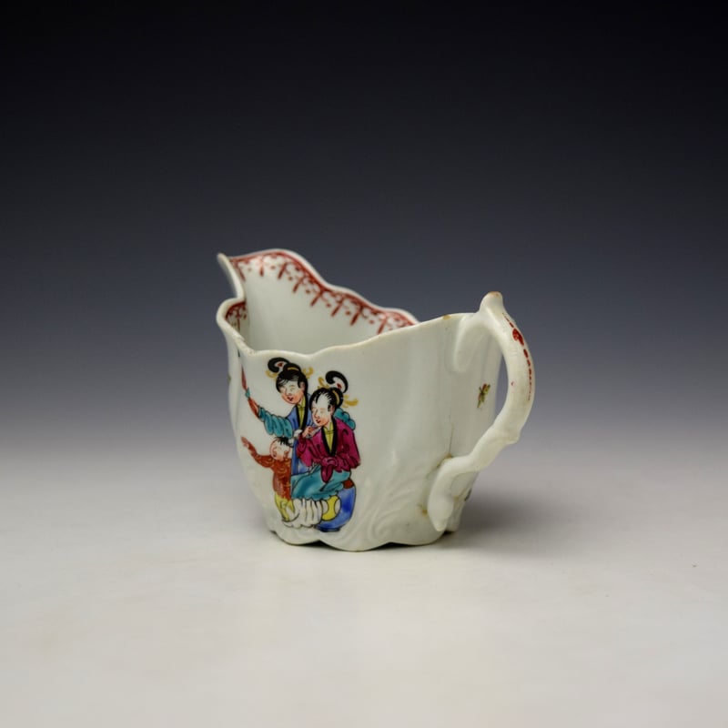 Worcester Mandarin Tall Table Pattern Low Chelsea Ewer c1770-75 (6)