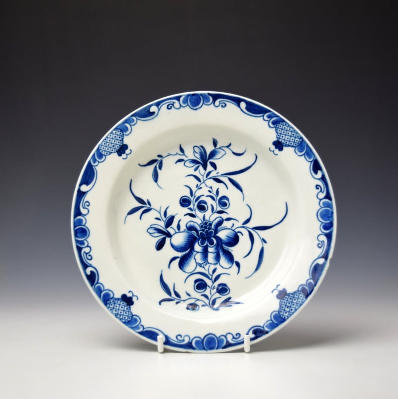 Worcester Mansfield Pattern Butter Tub Cover and Stand C1760-80 (10)