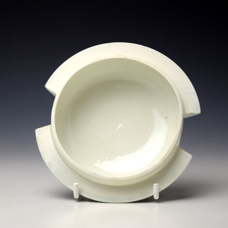 Worcester Mansfield Pattern Butter Tub Cover and Stand C1760-80 (9)