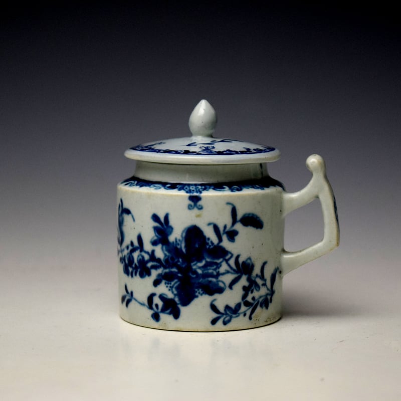Early Mansfield Pattern Mustard Pot and Replacement Cover c1757-60