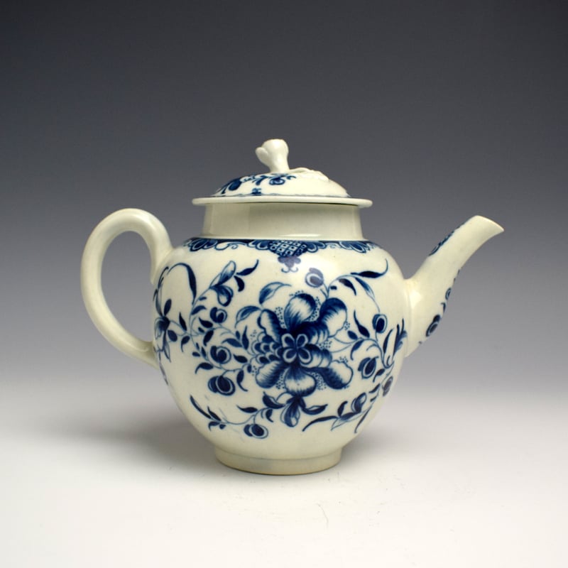 Worcester Mansfield Pattern Teapot c1765 (2)