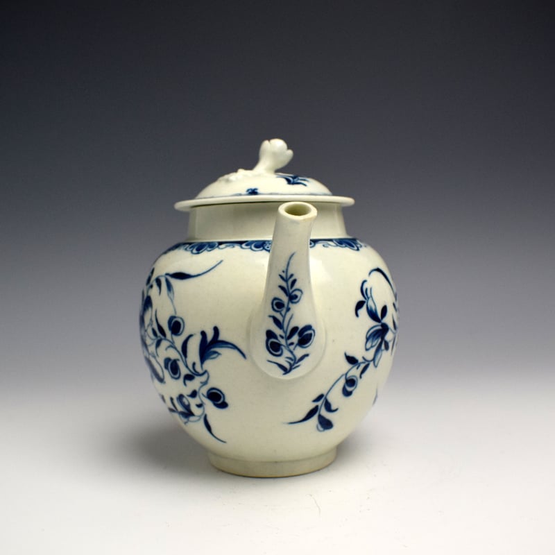 Worcester Mansfield Pattern Teapot c1765 (3)