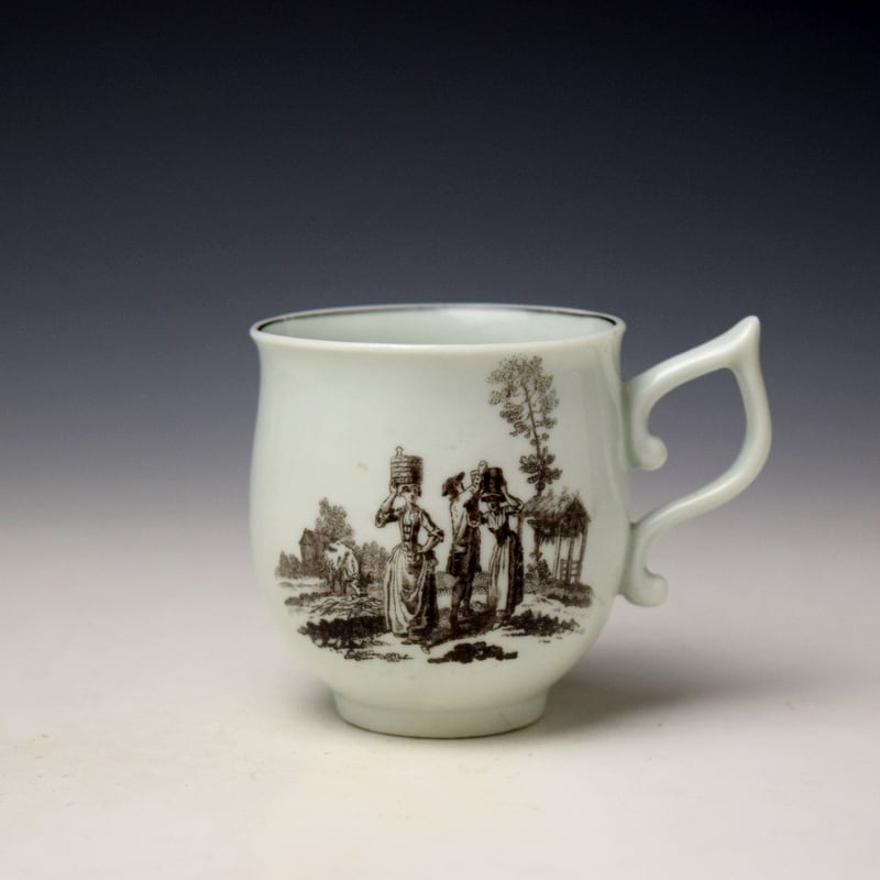 Bat Printed Milkmaids Pattern Bell Shape Coffee Cup c1760