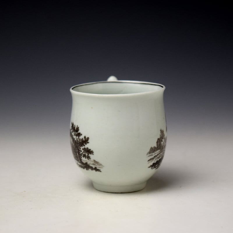 Worcester Milkmaids Pattern Bell Shape Coffee Cup c1760 (2)
