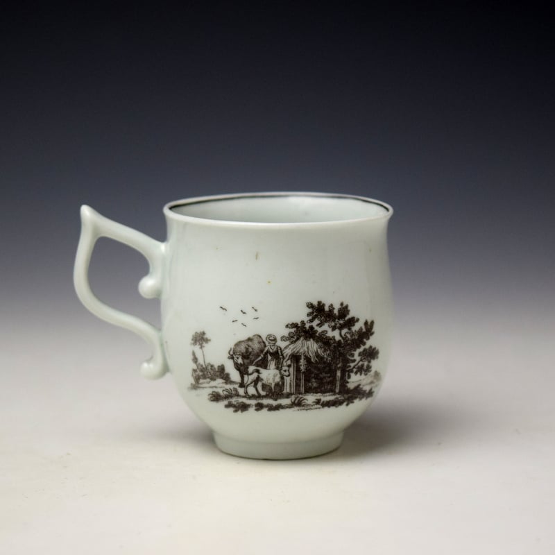 Worcester Milkmaids Pattern Bell Shape Coffee Cup c1760 (3)