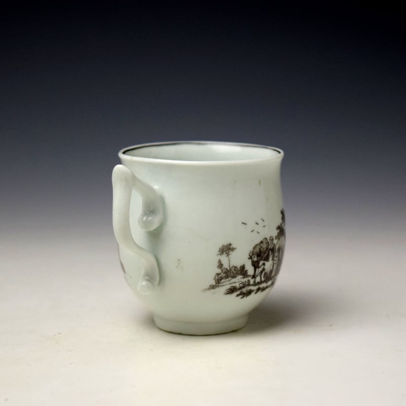Worcester Milkmaids Pattern Bell Shape Coffee Cup c1760 (4)