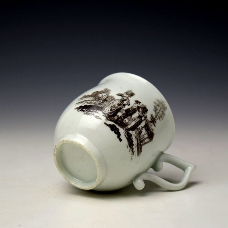 Worcester Milkmaids Pattern Bell Shape Coffee Cup c1760 (6)