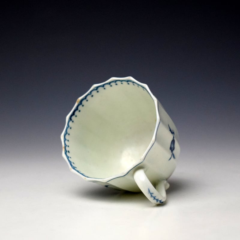 Worcester Narcissus Pattern Fluted Coffee Cup and Saucer c1770-85 (6)
