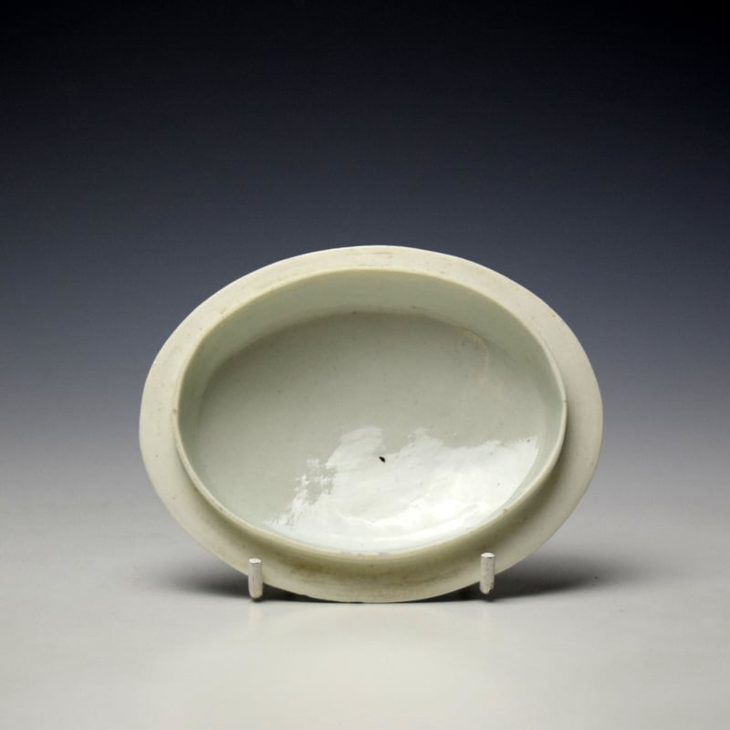 Worcester Natural Sprays Pattern Butter Tub Cover and Stand c1770-75 (9)