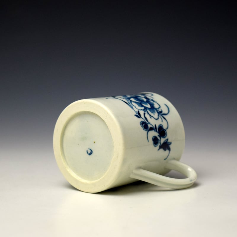 Worcester Peony Pattern Coffee Can c1765-75 (5)