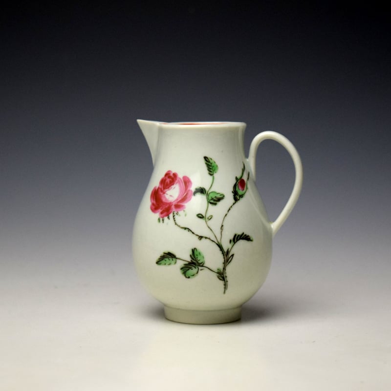 Pink Rose Pattern Sparrow Beak Jug c1775-80