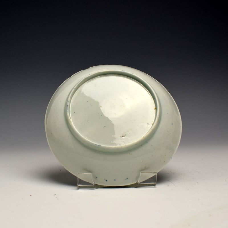 Worcester Plantation Print Pattern Tea Bowl and Saucer c1760 (3)