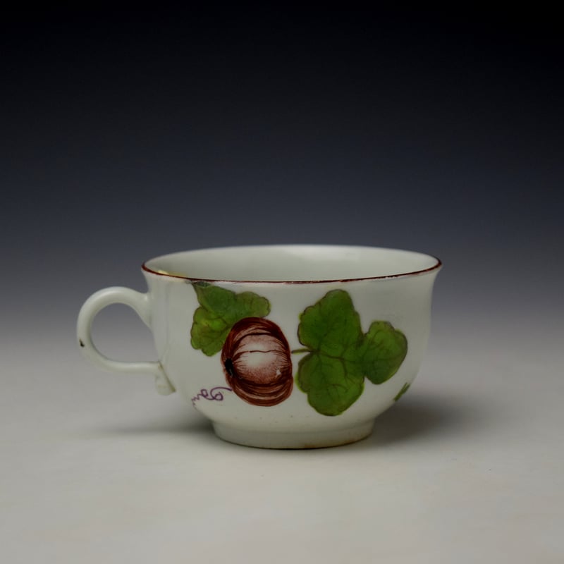 Worcester Polychrome Meissen Floral Pattern Teacup c1757-60 (3)