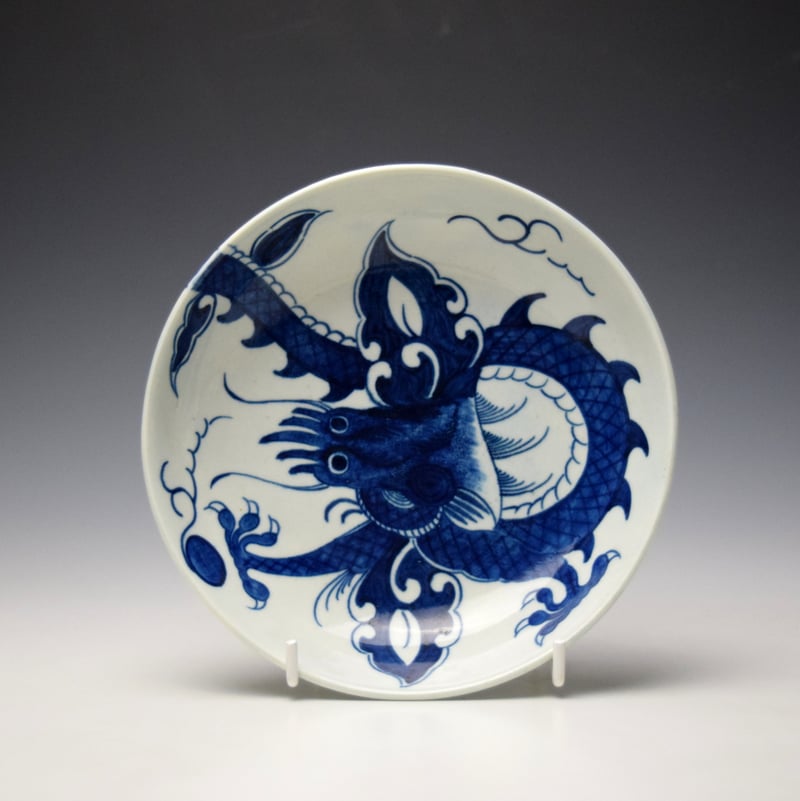 Uncommon Dragon Pattern Breakfast Saucer c1775-80