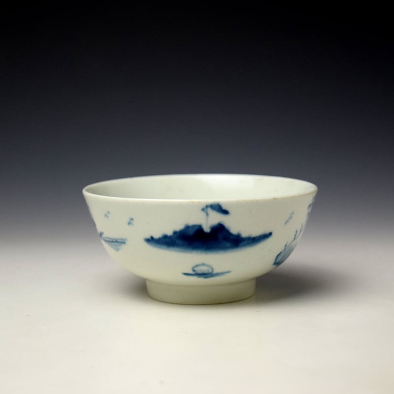 Worcester Promontory Pavilion Pattern Small Bowl c1752-53 (4)