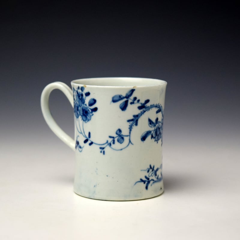 Worcester Prunus Fence Pattern Coffee Can c1754-58 (3)